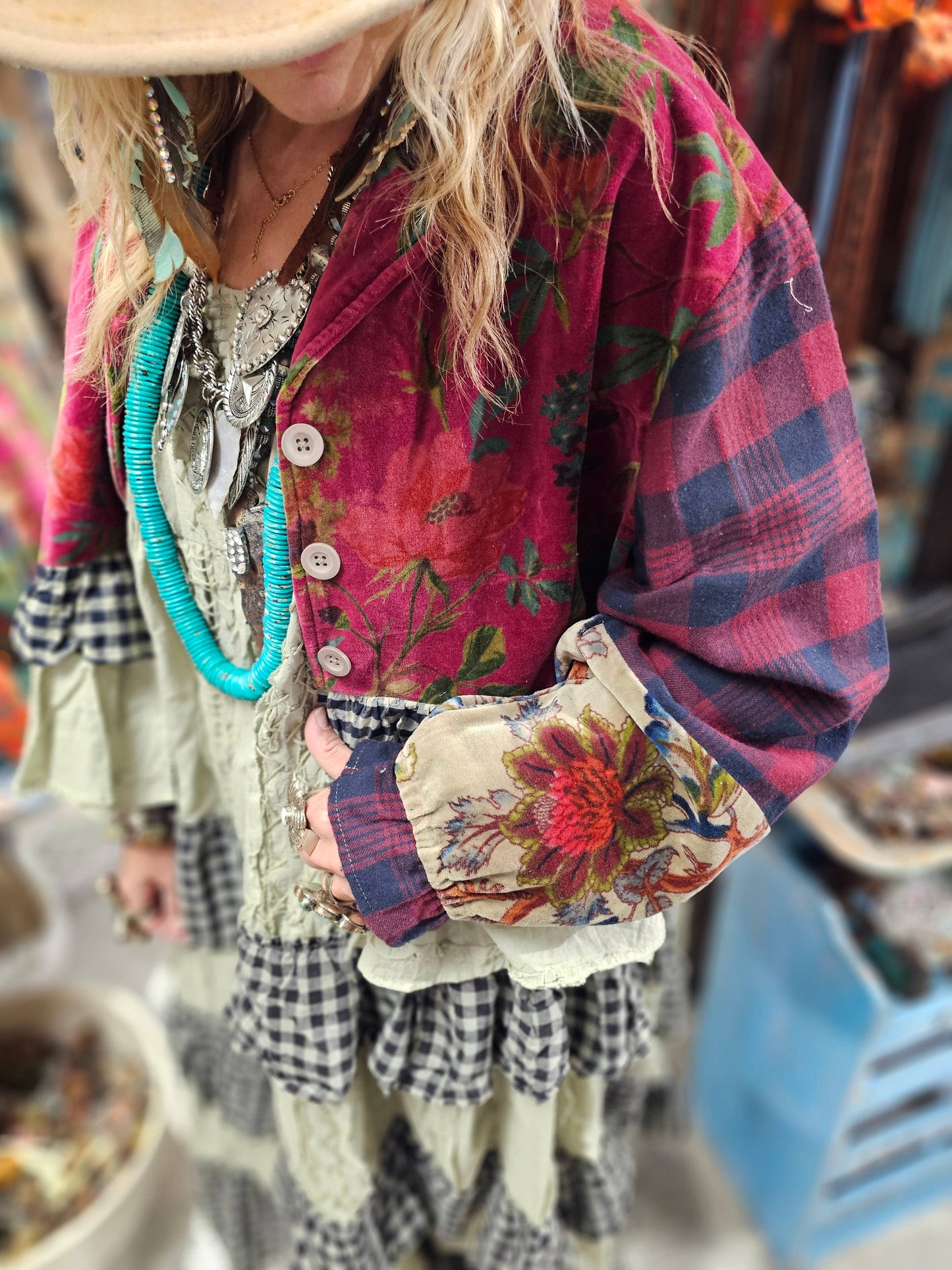 A Rare Bird Shop - Hand Stitched Check Dress