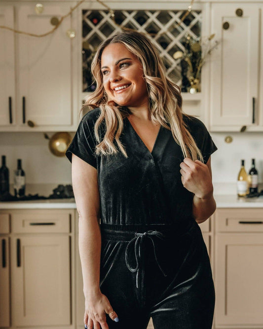 Velvet Dreams Black Jumpsuit