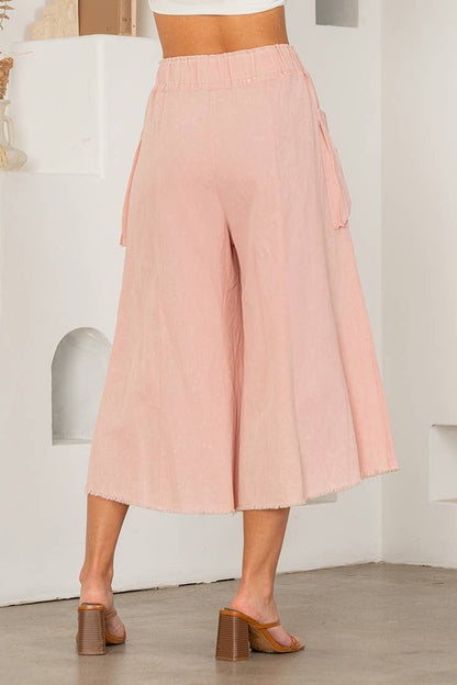 Sew In Love - Rose Pink High Rise Wide Leg Pants with Pockets