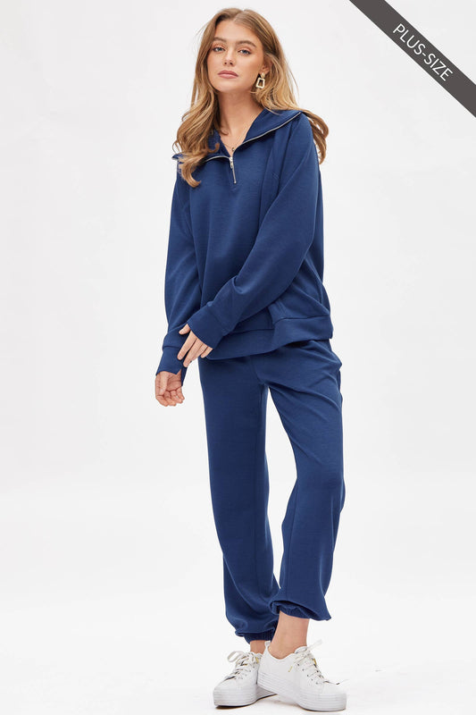 Dear Scarlett -Quarter Zip Pullover + Jogger Modal Travel Set