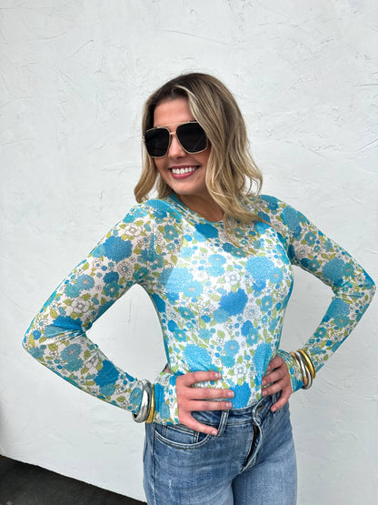 BLAKELEY - PINK VINTAGE FLORAL MESH TOPS
