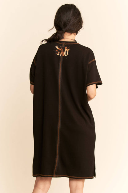 Davi & Dani - ANIMAL PEACE SYMBOL SHORT SLEEVE KNIT DRESS*SALE*