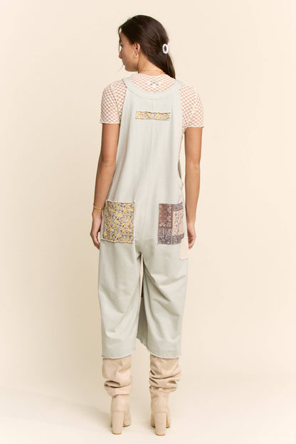 Davi & Dani -COTTON PATCHWORK JUMPSUIT ADJUSTABLE STRAP