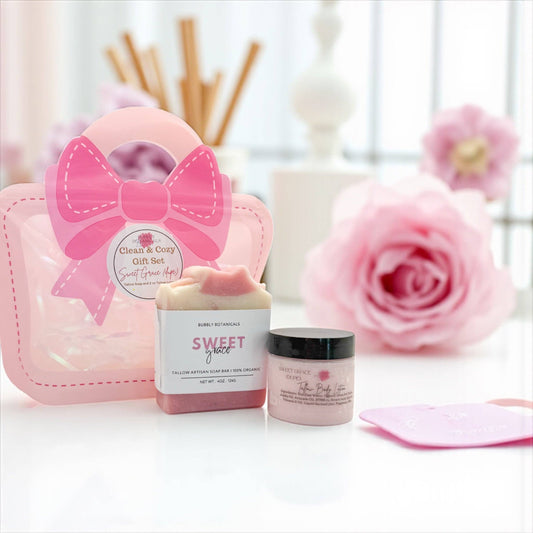 Bubbly Botanicals - Clean and Cozy Tallow Gift Set – Natural Soap and Lotion