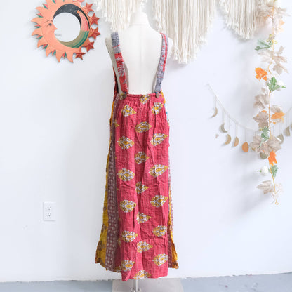 Handmade Kantha Upcycled Cotton Bib Dress