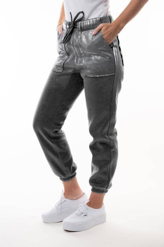 WB-High Waisted Solid French Terry Knit Joggers