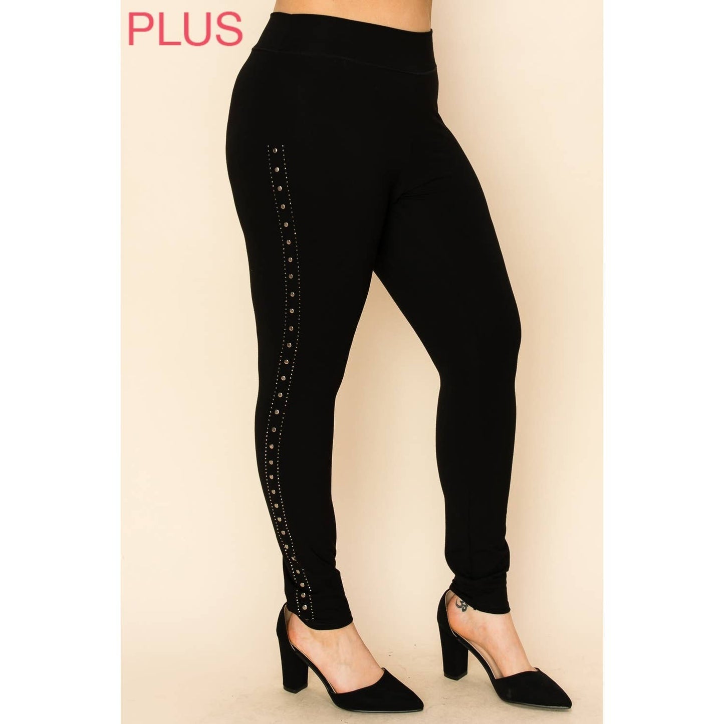 VOCAL - CURVY STUDS ON THE SIDE LEGGINGS