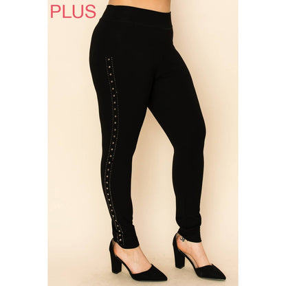 VOCAL - CURVY STUDS ON THE SIDE LEGGINGS