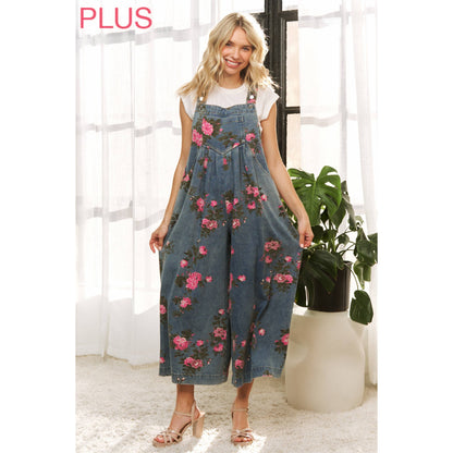 Sweet Generis - VINTAGE FLORAL PRINT COTTON TWILL OVERALL ROMPER
