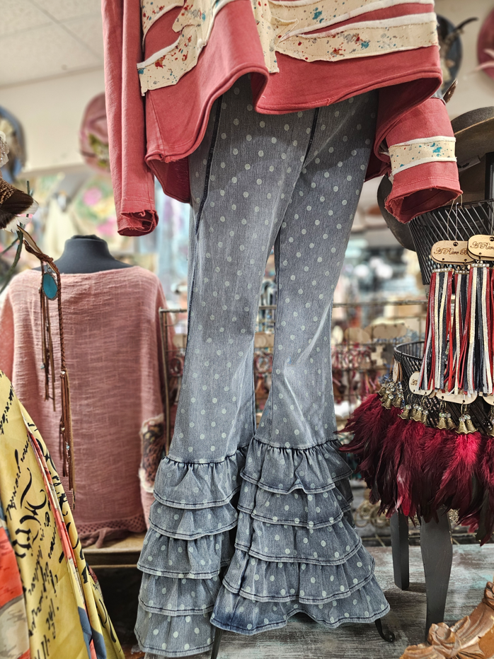 A Rare Bird Shop - Blue Polka Dot Leggings