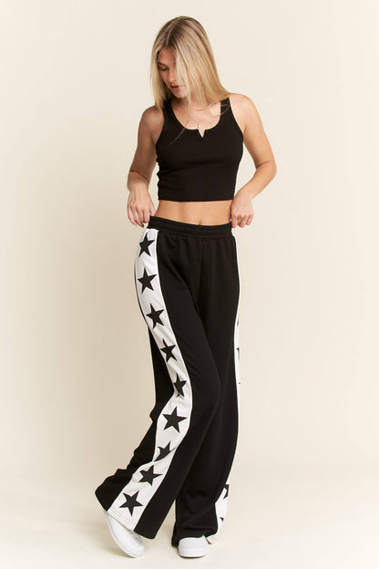 JADE BY JANE -STAR STRIPED SWEATPANTS