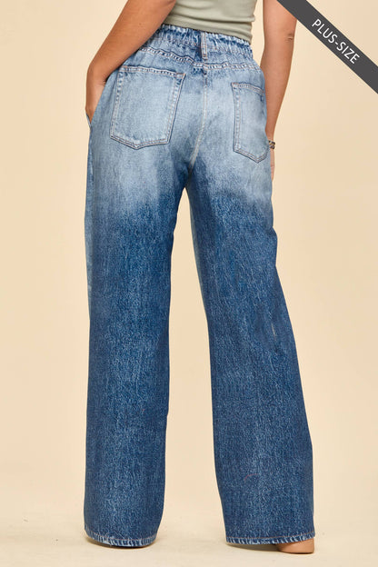 Dark Wash-It's Zenim Not Denim! Curvy Wide Leg Pant