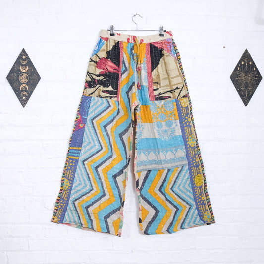 Handmade Kantha Reversible Wide Leg Pants