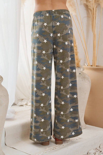 JADE BY JANE -STAR CAMO WIDE LEG PANTS