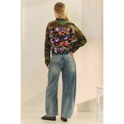 Veveret - Camo Sequins Contrast Jacket