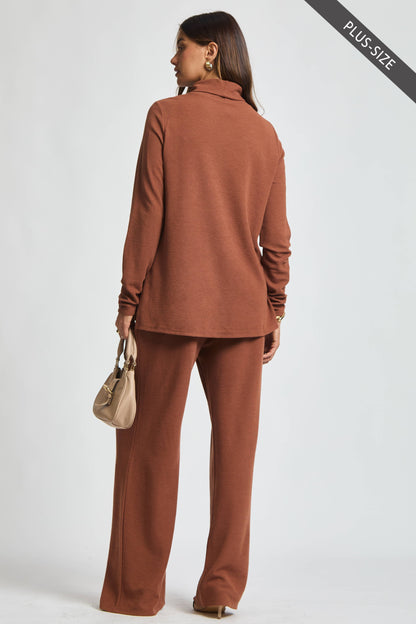 The Curvy Dark Mocha 3-Piece Cozy Lounge Set