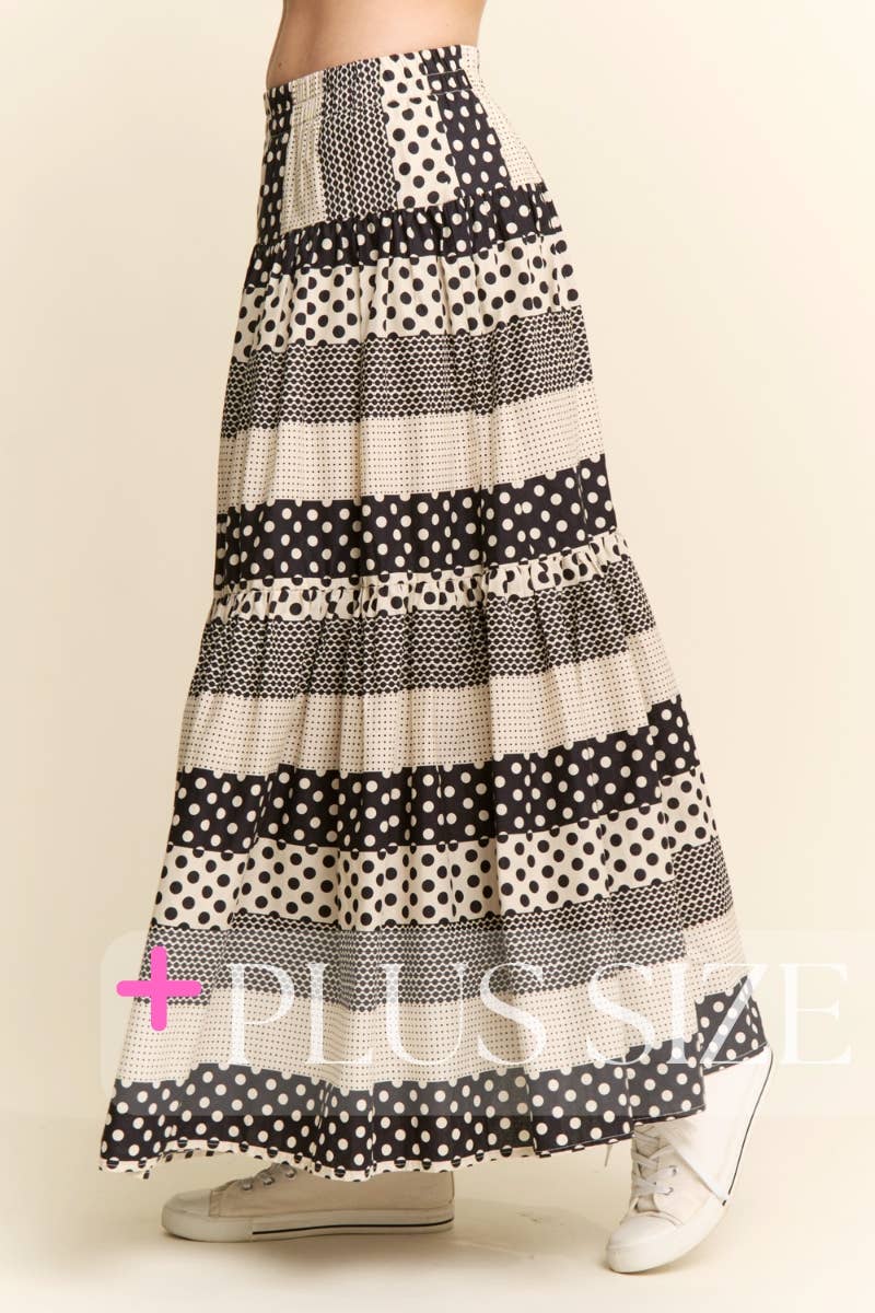 J.NNA - Polkadot Tiered Maxi Flowy Skirt