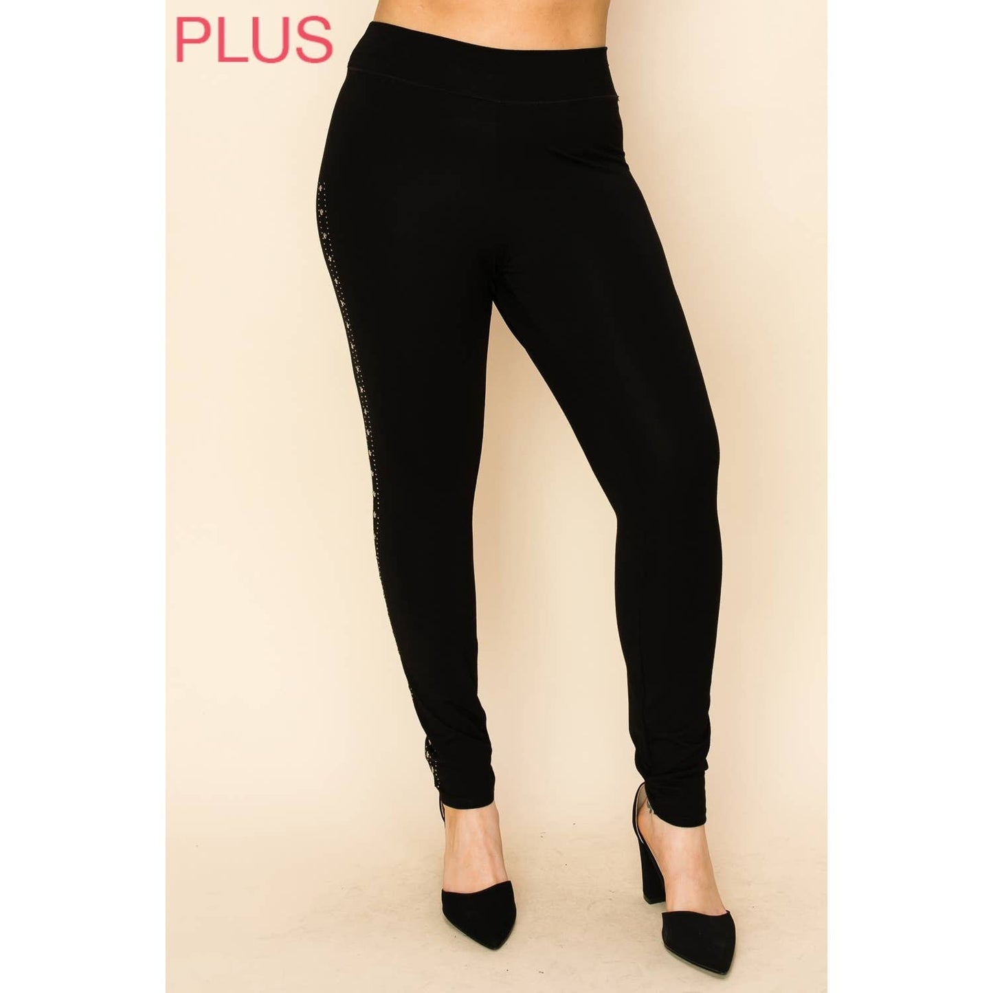 VOCAL - CURVY STUDS ON THE SIDE LEGGINGS