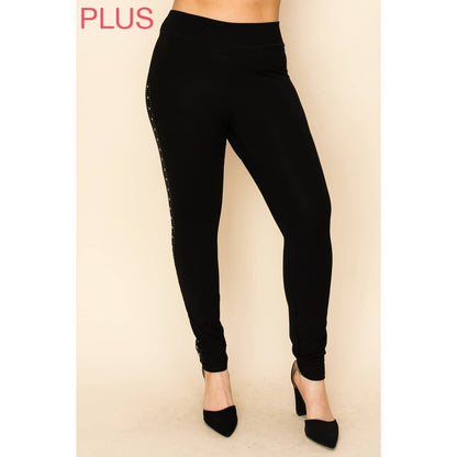 VOCAL - CURVY STUDS ON THE SIDE LEGGINGS