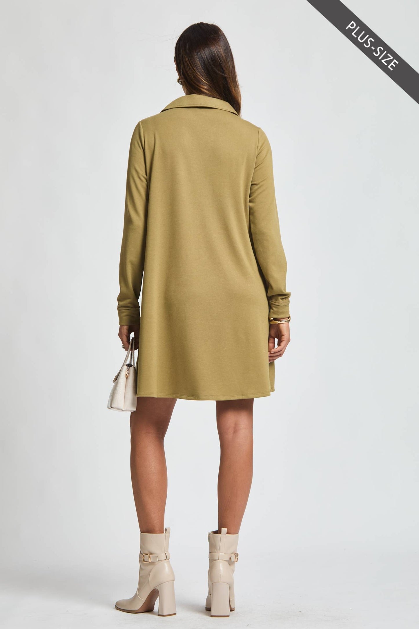 Olive Meadow French Terry A Line Dress