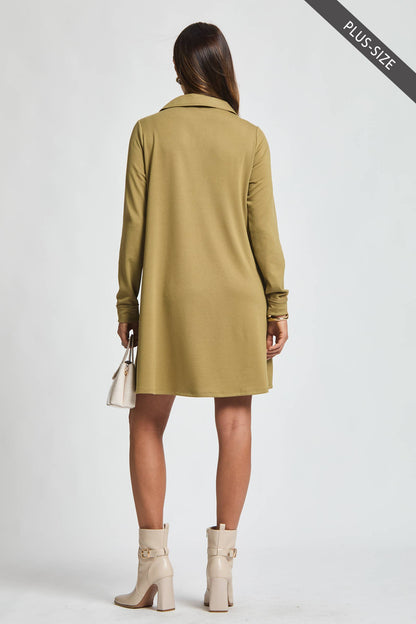 Olive Meadow French Terry A Line Dress