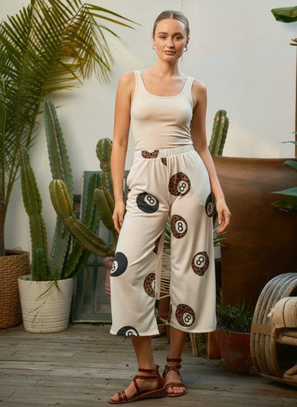 JADE BY JANE - LEOPARD PRINT 8-BALL CROP PANTS