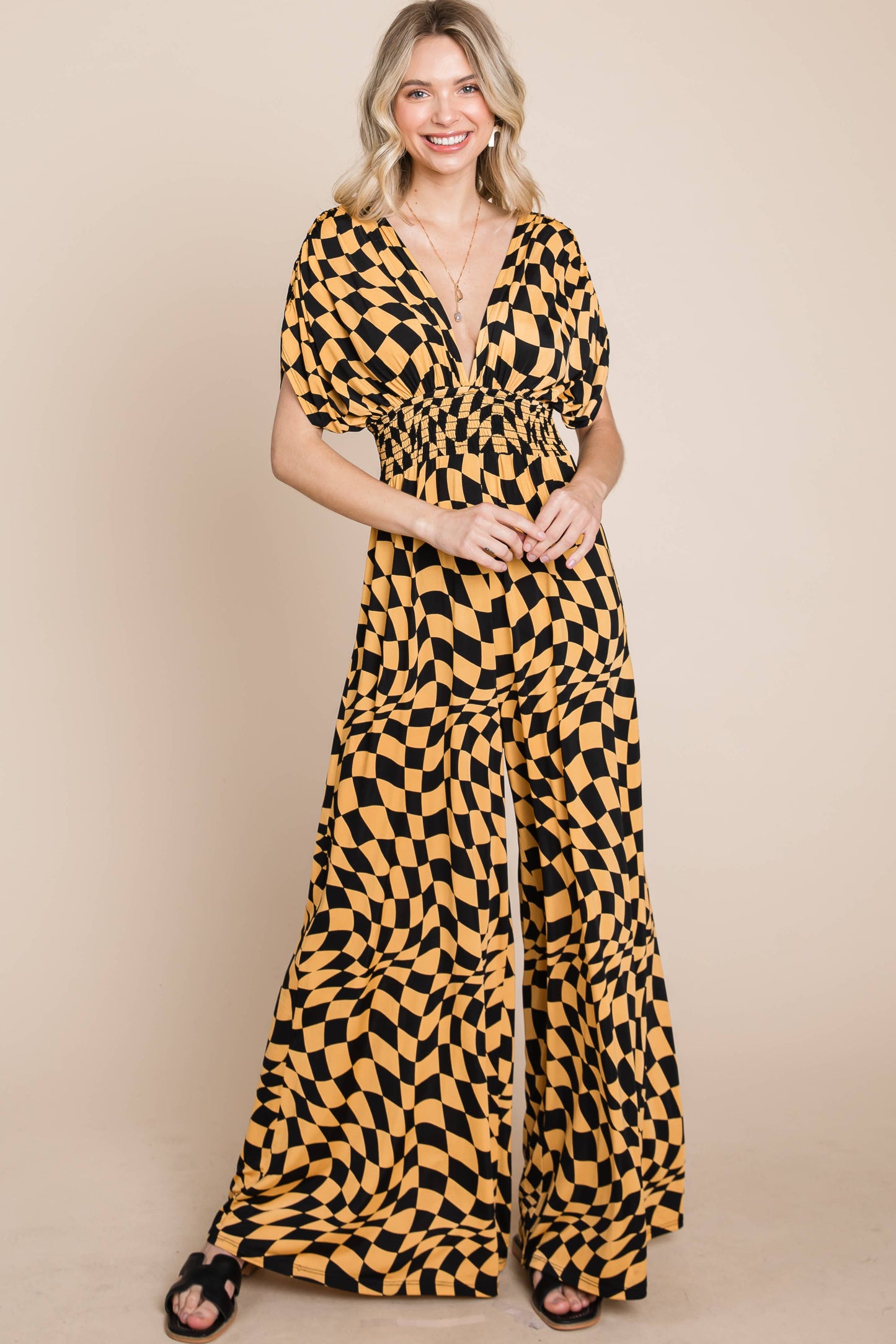 Geometric Wide Leg Jumpsuit