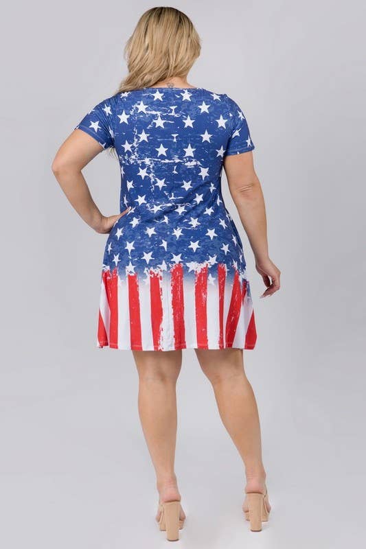 Yelete - American Flag Dress with Pockets