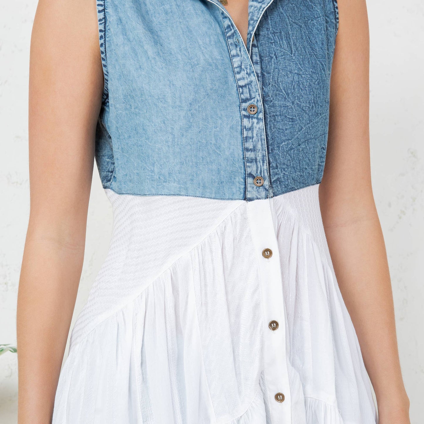 Young Threads - White Front-Open Asymmetrical High Low Top