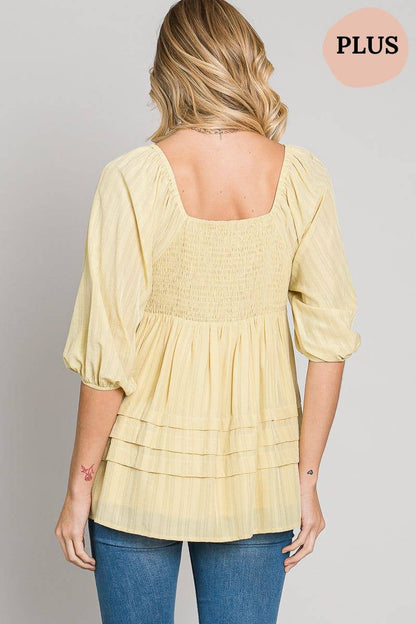 Heyson - EGGNOG CONVERTIBLE CROCHET BABYDOLL BLOUSE