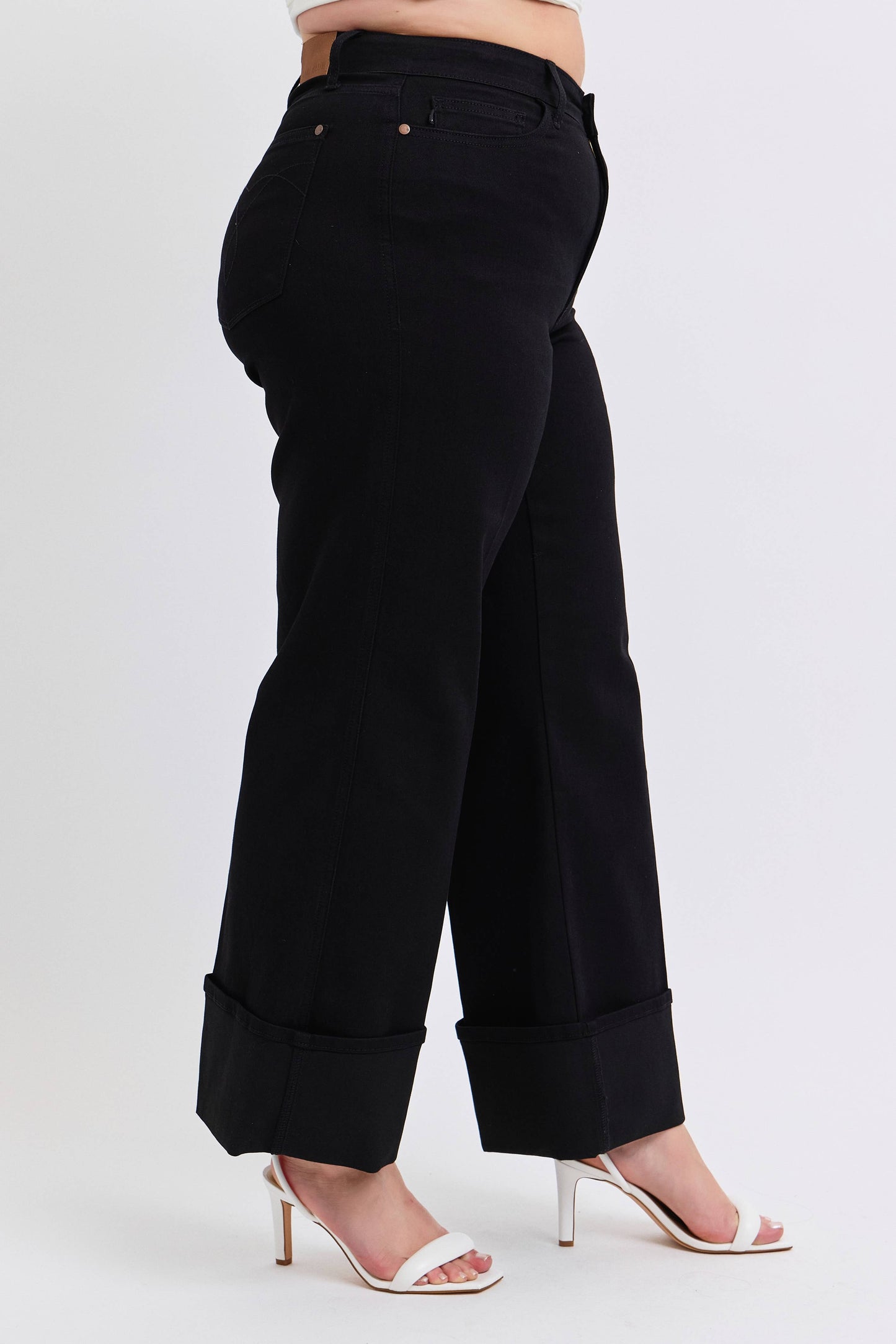 Judy Blue Jeans - High Waisted Retro Wide Cuffed Leg -