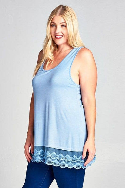 Apple Green Lace Extender Tunic Top