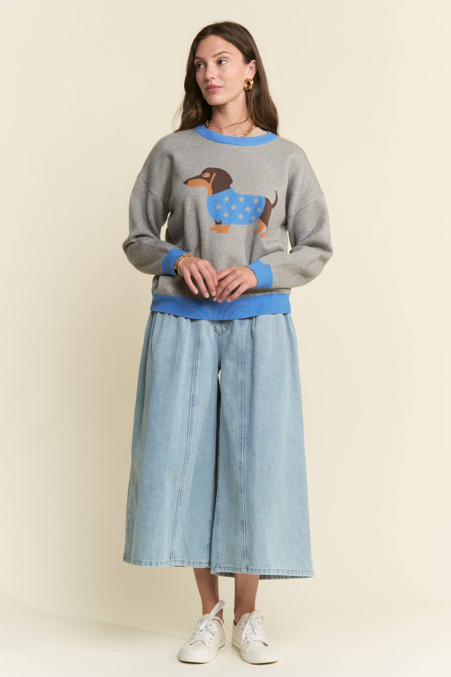 J.NNA -~  LIGHT DENIM CAPRI WIDE JEANS