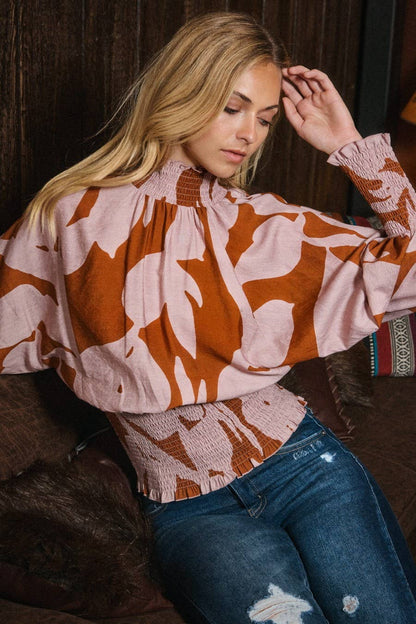 Oddi - Abstract Printed Batwing Blouse