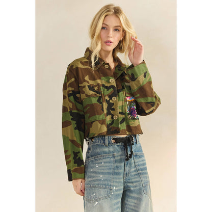 Veveret - Camo Sequins Contrast Jacket
