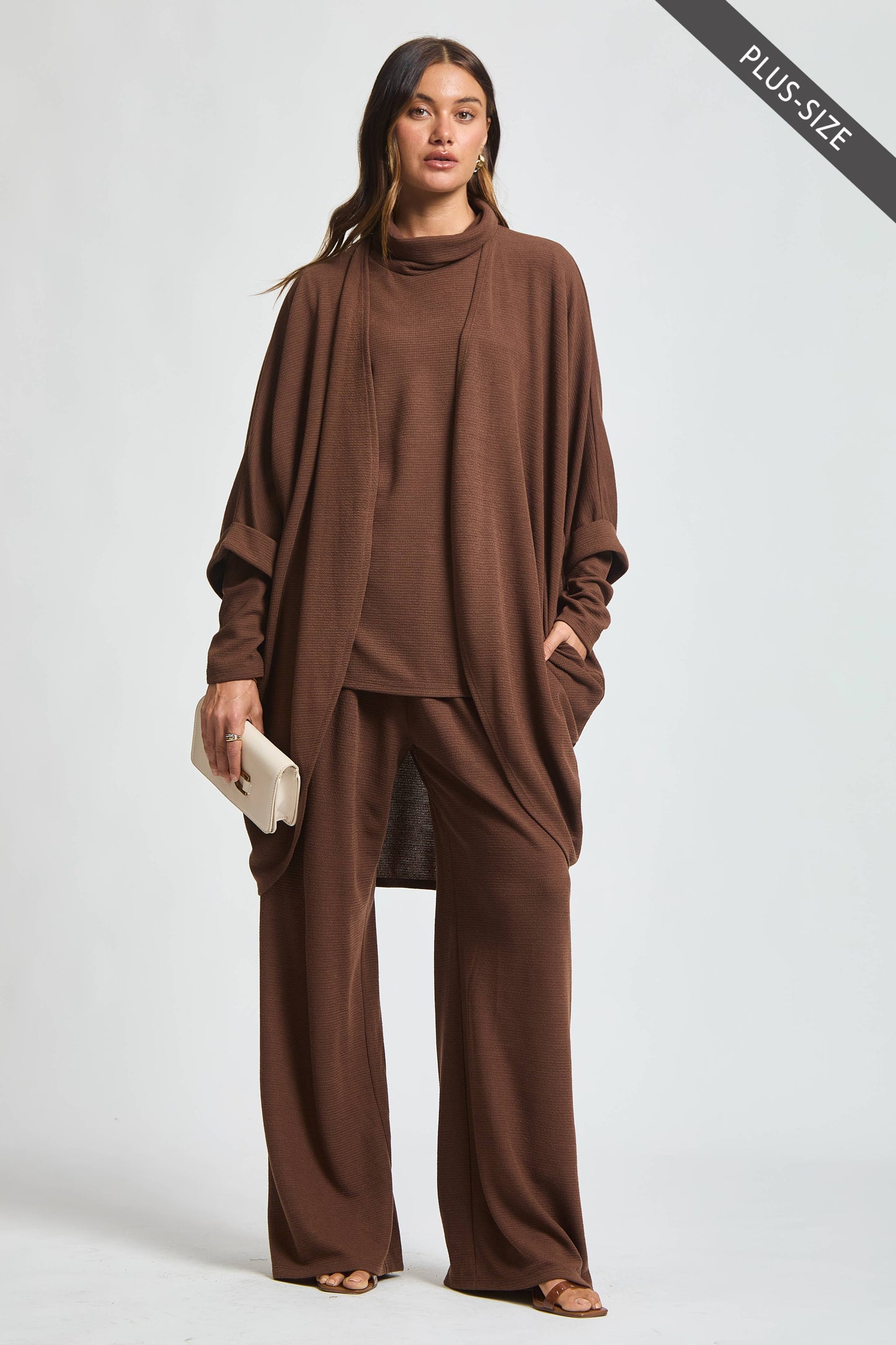 The Curvy Dark Mocha 3-Piece Cozy Lounge Set