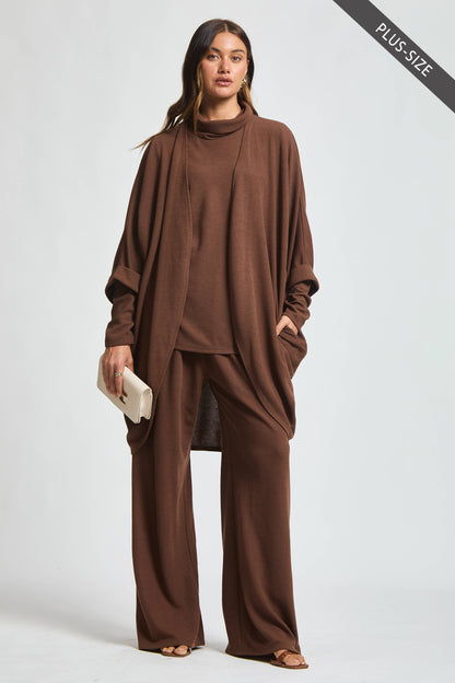 The Curvy Dark Mocha 3-Piece Cozy Lounge Set