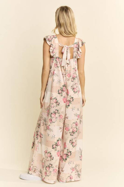 JADE BY JANE - CURVY VINTAGE GARDEN WIDE-LEG JUMPSUIT