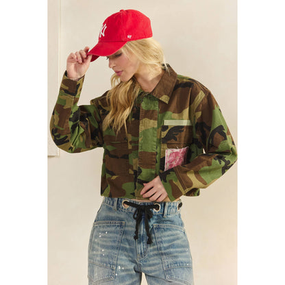 Veveret - Camo Sequins Contrast Jacket