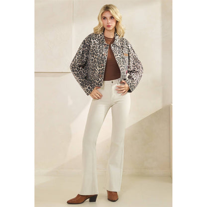 The Gennie Rose Garden Leopard Denim Jacket