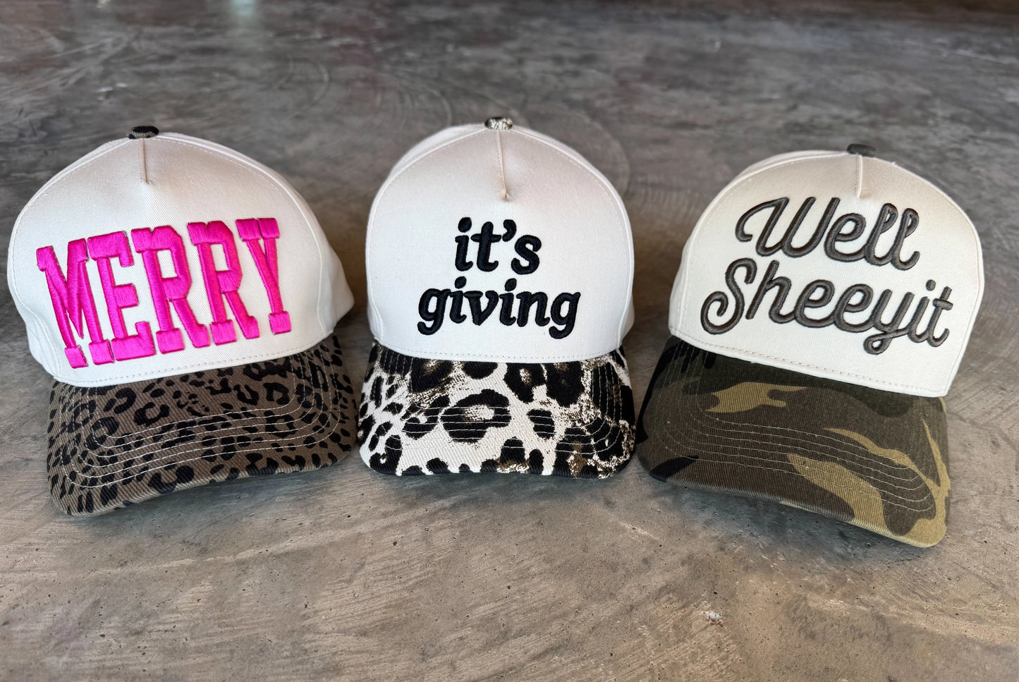"IT’S GIVING" EMBROIDERED TRUCKER HATS