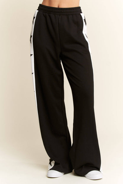 JADE BY JANE -STAR STRIPED SWEATPANTS