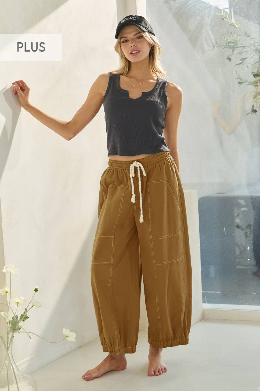 The Camel Balloon Shaped Cotton Pants