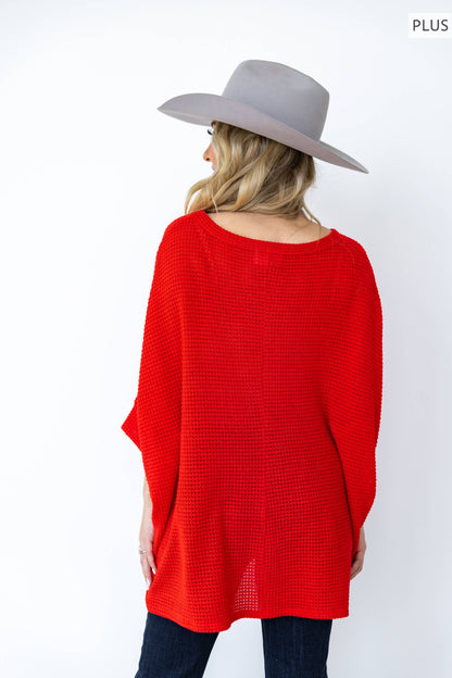 The Curvy Crochet Oversized Relaxed Fit Poncho Top
