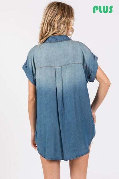 Washed Roll Up Soft Denim Shirt