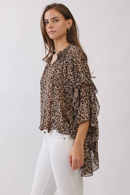 Oddi - Leopard Printed Chiffon Blouse