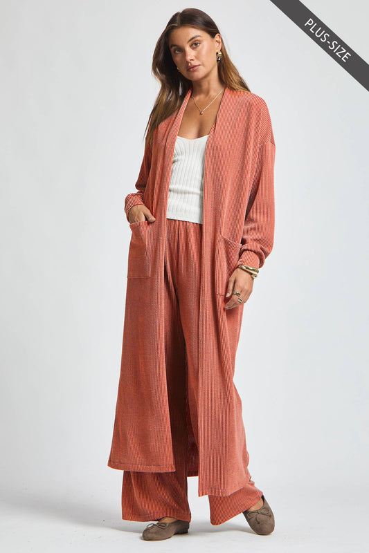 Dear Scarlett -Longline Cardigan + Relaxed Pants 2 Piece Set