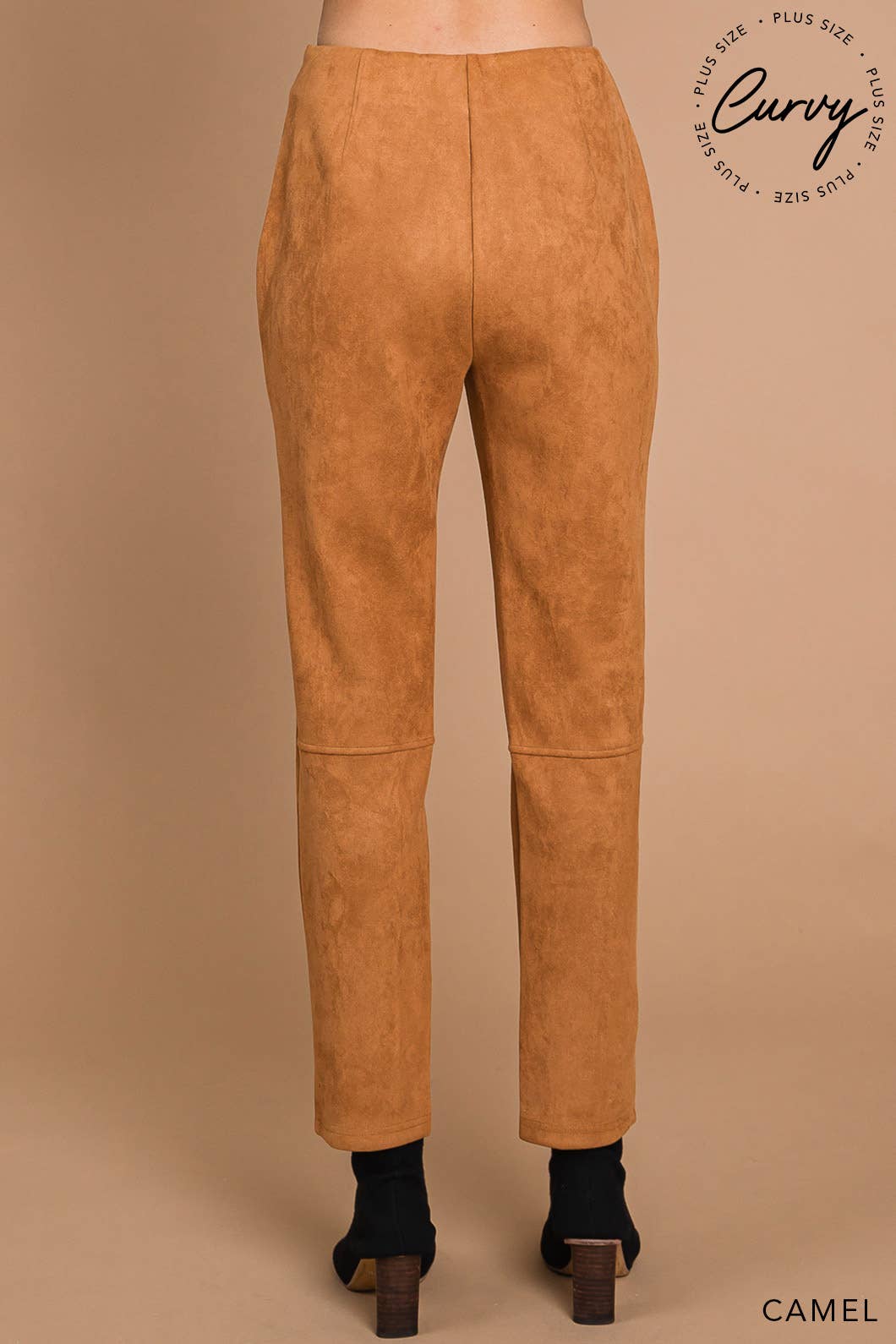 Camel Faux Suede Chic Contemporary Pants