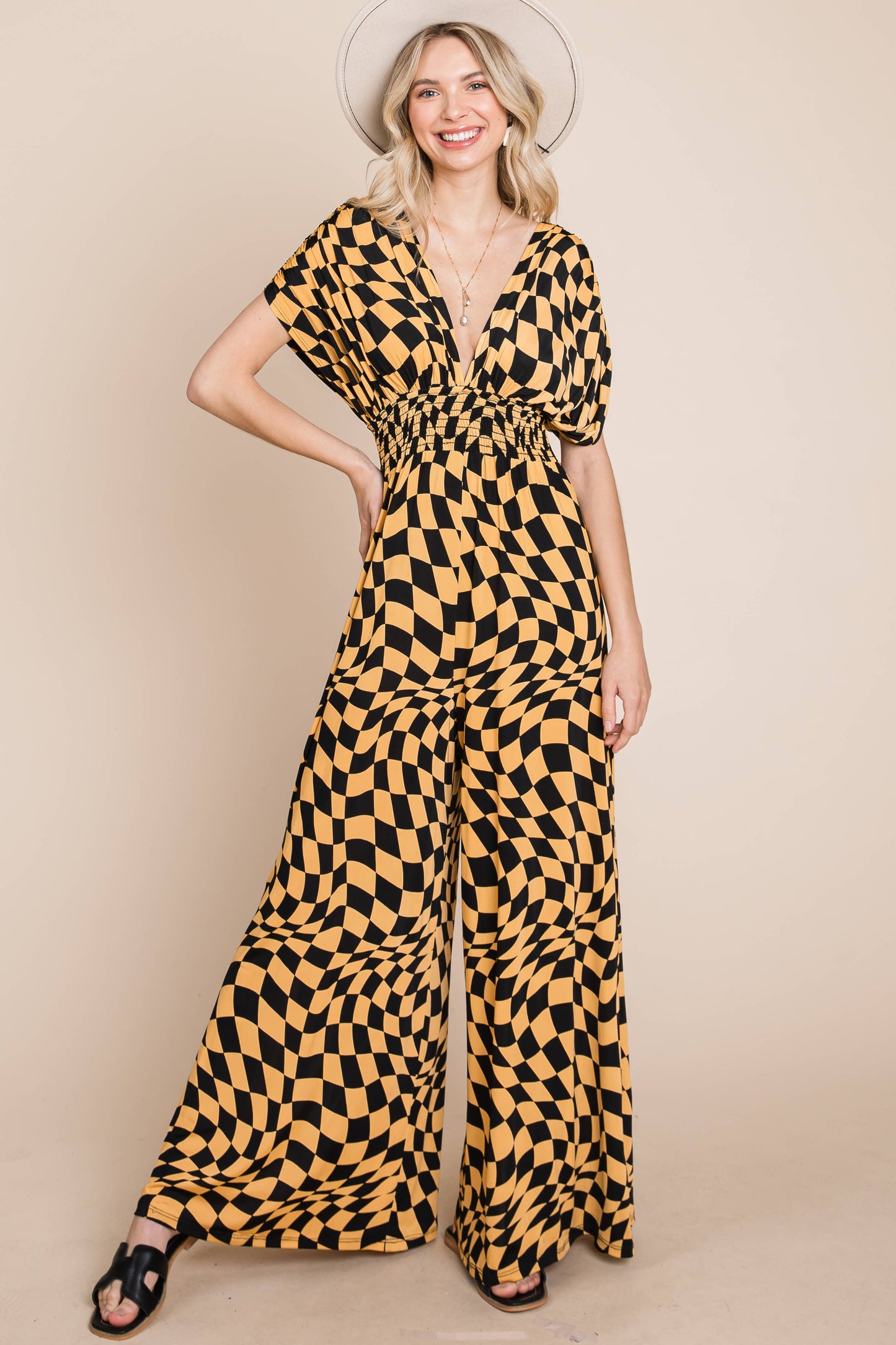 Geometric Wide Leg Jumpsuit