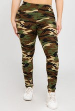 Classic Camo-Print Peach Skin Leggings-OS